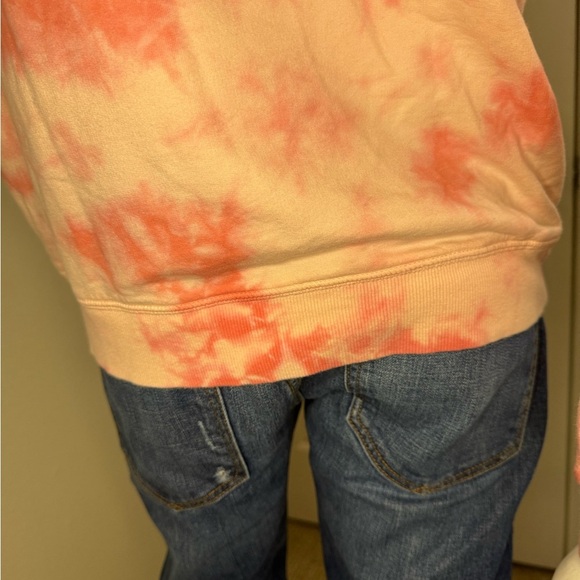 Lucky Brand Sweater Womens M Pink White Tie Dye Sweatshirt Crew Neck Pullover. - Picture 6 of 9